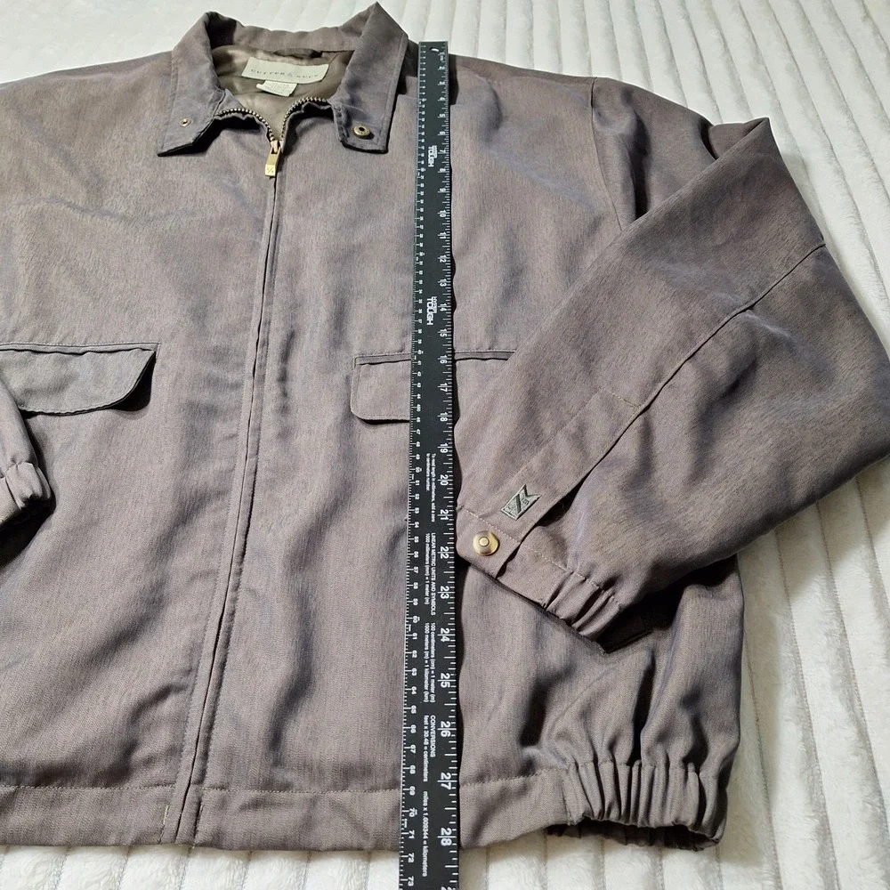 Cutter & Buck Vintage Bomber  Jacket Mens XL Gray Golf 90s Y2K Preppy Classic‎